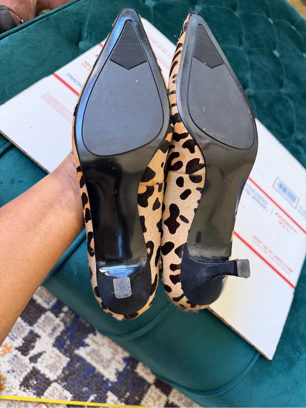 Bandolino Leopard Print Pointed-Toe Pumps - Tan & Black - Picture 4 of 8